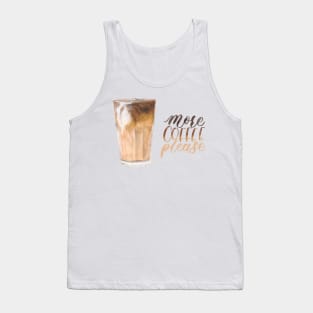 More Coffee Please - Iced Latte Watercolour Painting Tank Top